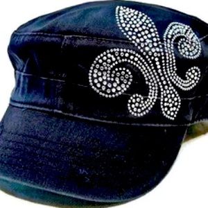 New with tags! Fleur bling distressed cadet cap.